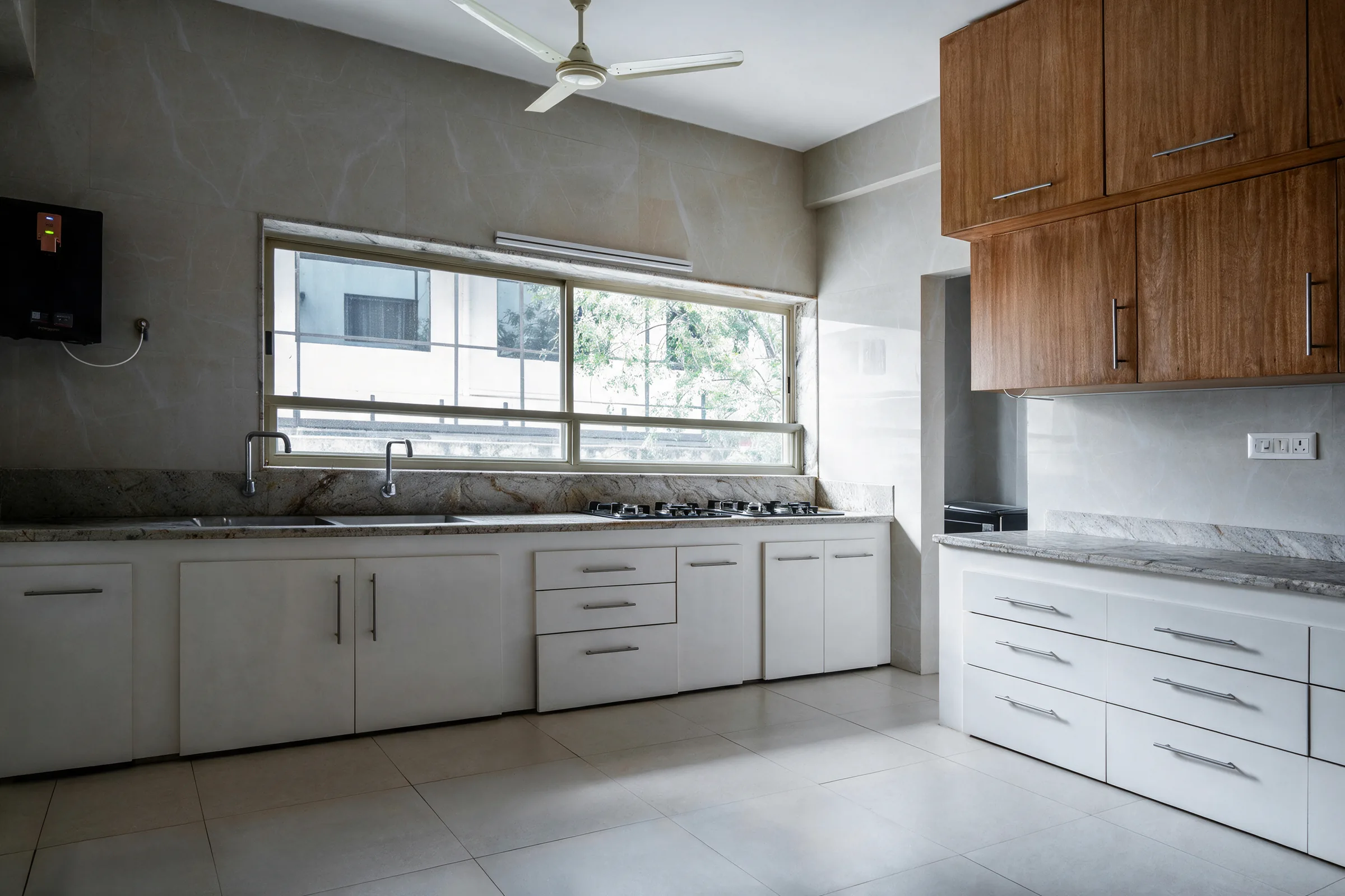 White kitchen before and after decluttering for a listing edited